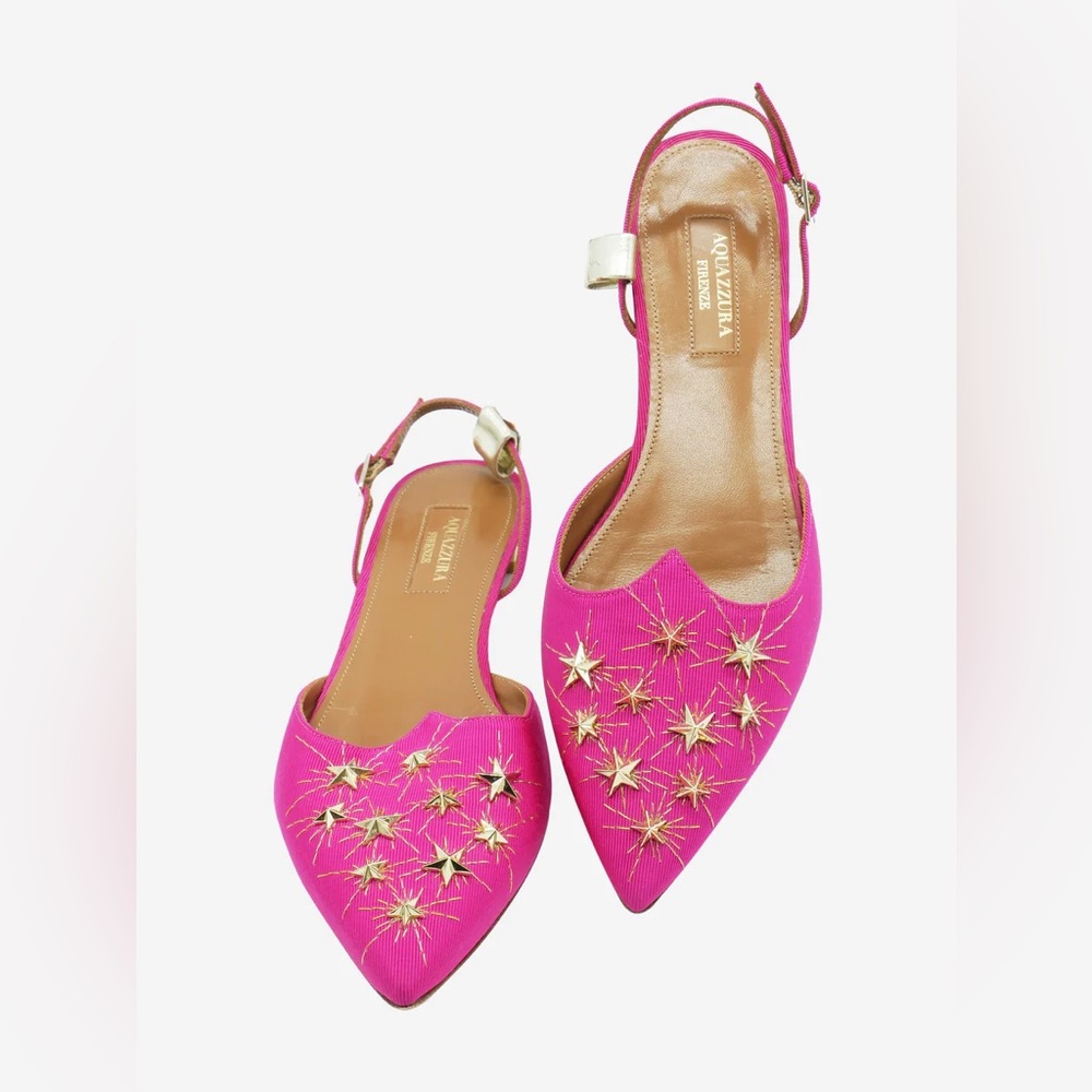 Aquazzura Nairobi Slingback Ballet Flats - Paradise Pink